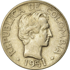 Coin, Colombia, 20 Centavos, 1951, EF(40-45), Silver, KM:208.2