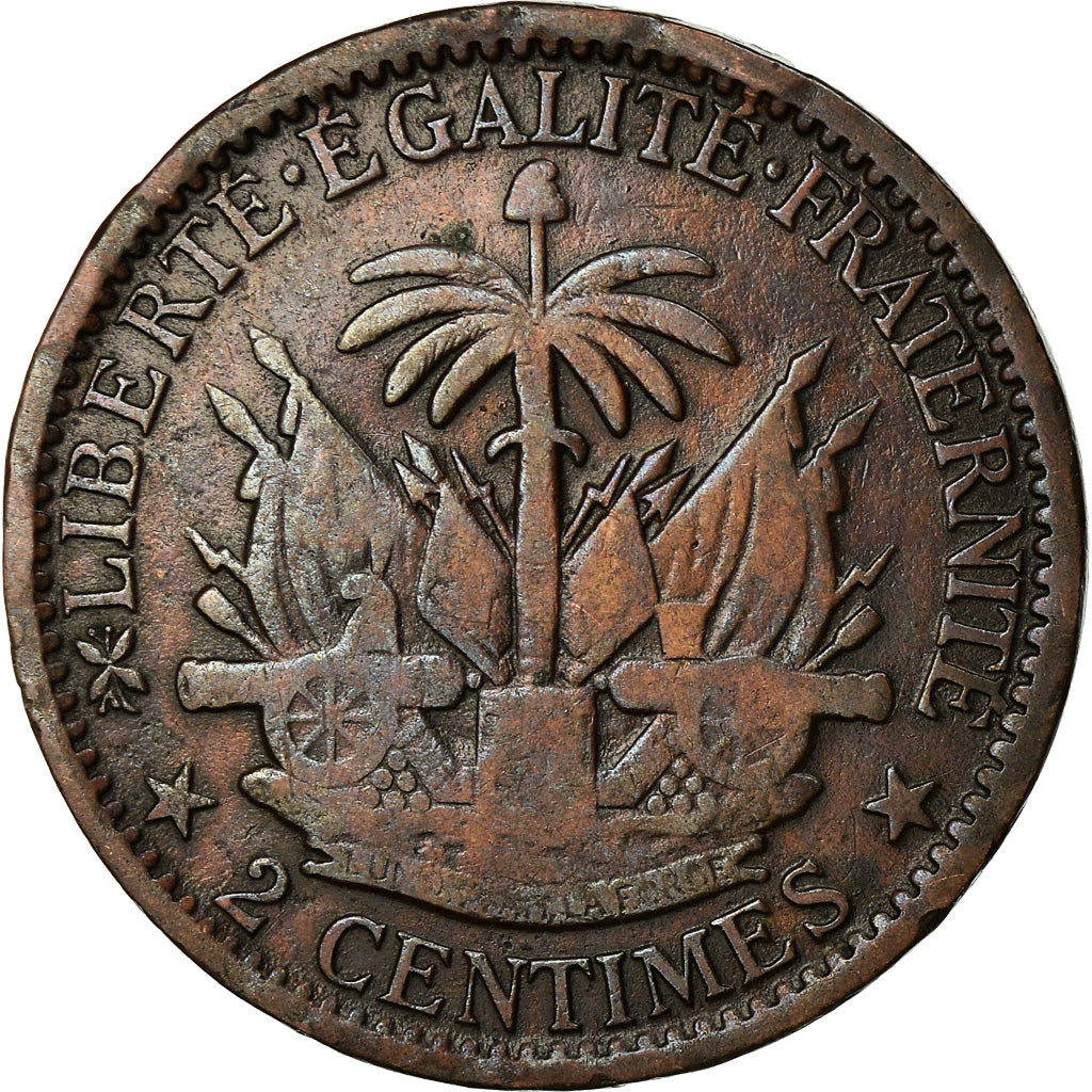 Coin, Haiti, 2 Centimes, 1881, EF(40-45), Bronze, KM:43