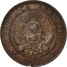 Coin, Argentina, 2 Centavos, 1895, EF(40-45), Bronze, KM:33