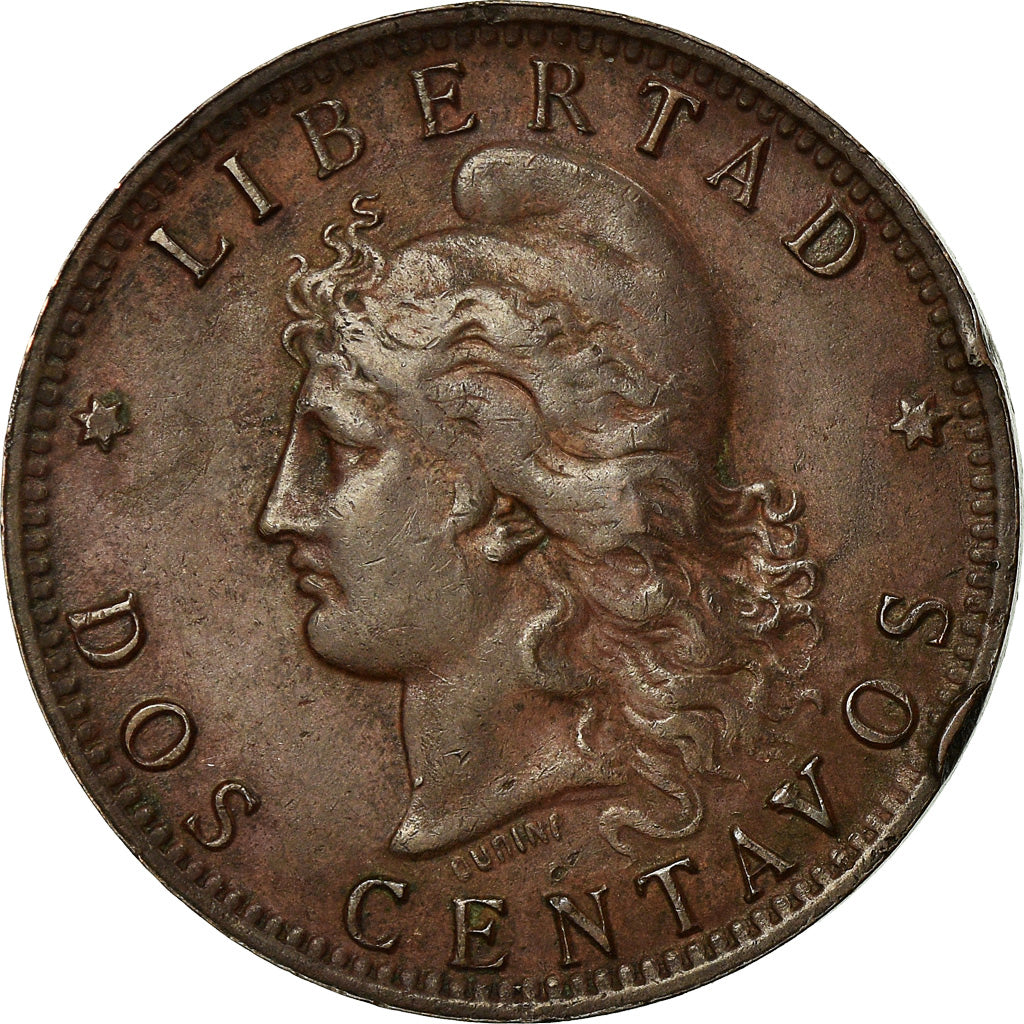Coin, Argentina, 2 Centavos, 1895, EF(40-45), Bronze, KM:33