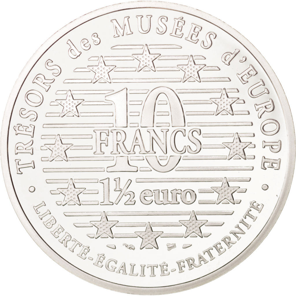 FRANCE, 10 Francs-1.5 Euro, 1997, KM #1297, MS(65-70), Silver, 22.20
