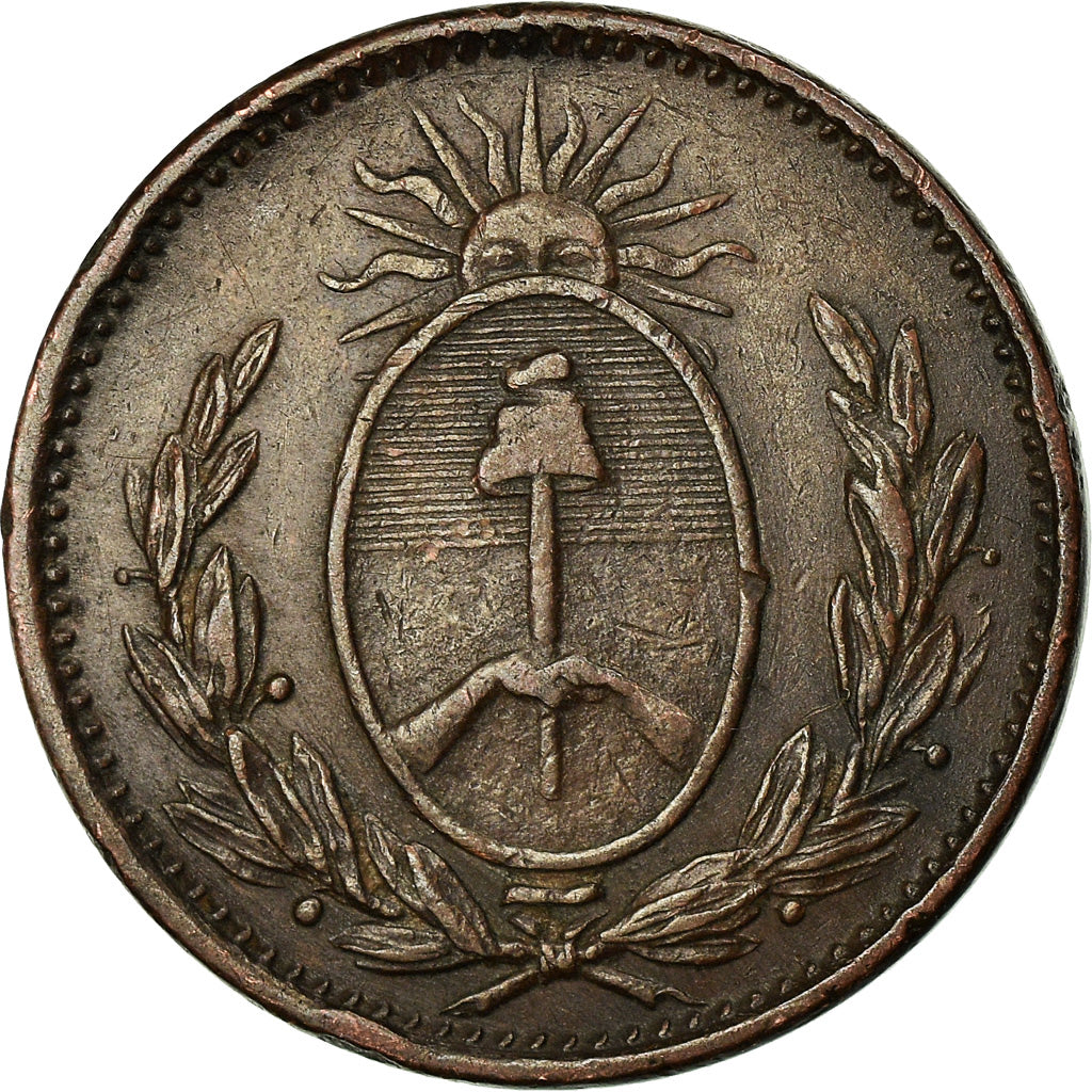 Moneda, Argentina, BUENOS AIRES, Decimo, 1823, MBC, Cobre, KM:1