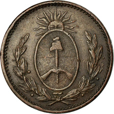 Moneda, Argentina, BUENOS AIRES, Decimo, 1823, MBC, Cobre, KM:1