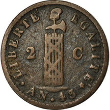 Coin, Haiti, 2 Centimes, 1846, EF(40-45), Copper, KM:26