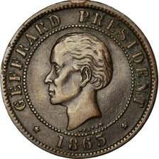 Coin, Haiti, 10 Centimes, 1863, AU(50-53), Bronze, KM:40