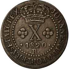 Moeda, Brasil, 10 Reis, 1820, Rio de Janeiro, EF(40-45), Cobre, KM:314.1