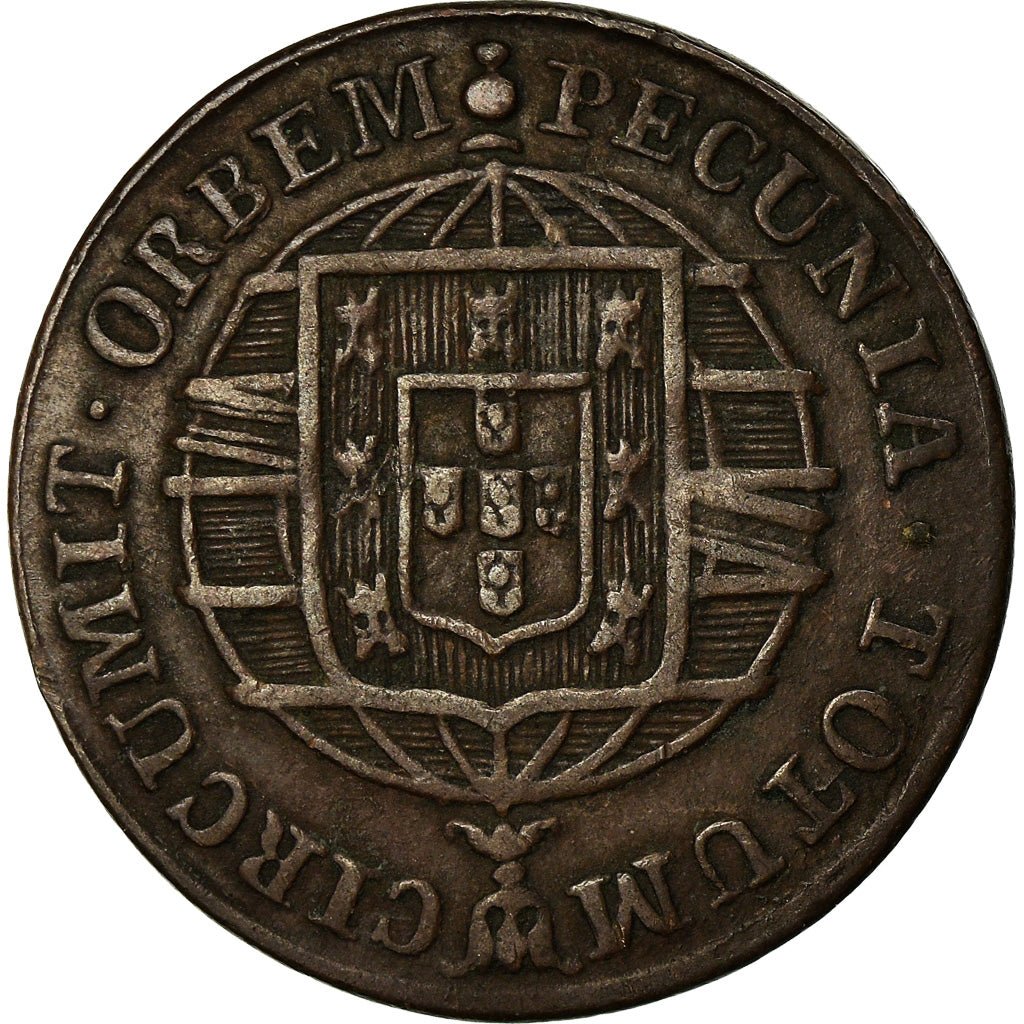 Moeda, Brasil, 10 Reis, 1820, Rio de Janeiro, EF(40-45), Cobre, KM:314.1