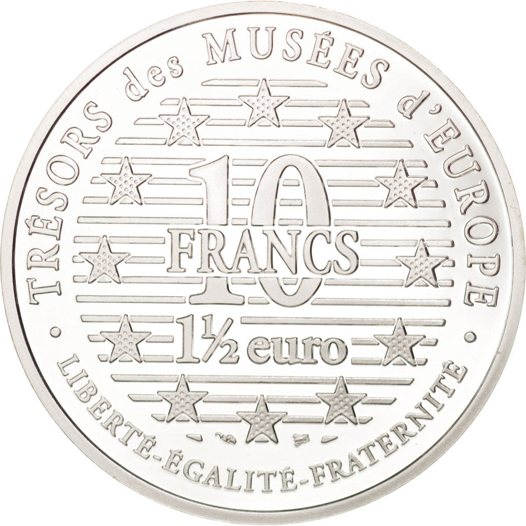 FRANCE, 10 Francs-1.5 Euro, 1997, Paris, KM #1292, MS(65-70), Silver, 36.9,...