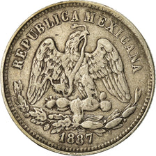 Coin, Mexico, 25 Centavos, 1887, San Luis Potosi, EF(40-45), Silver, KM:406.8