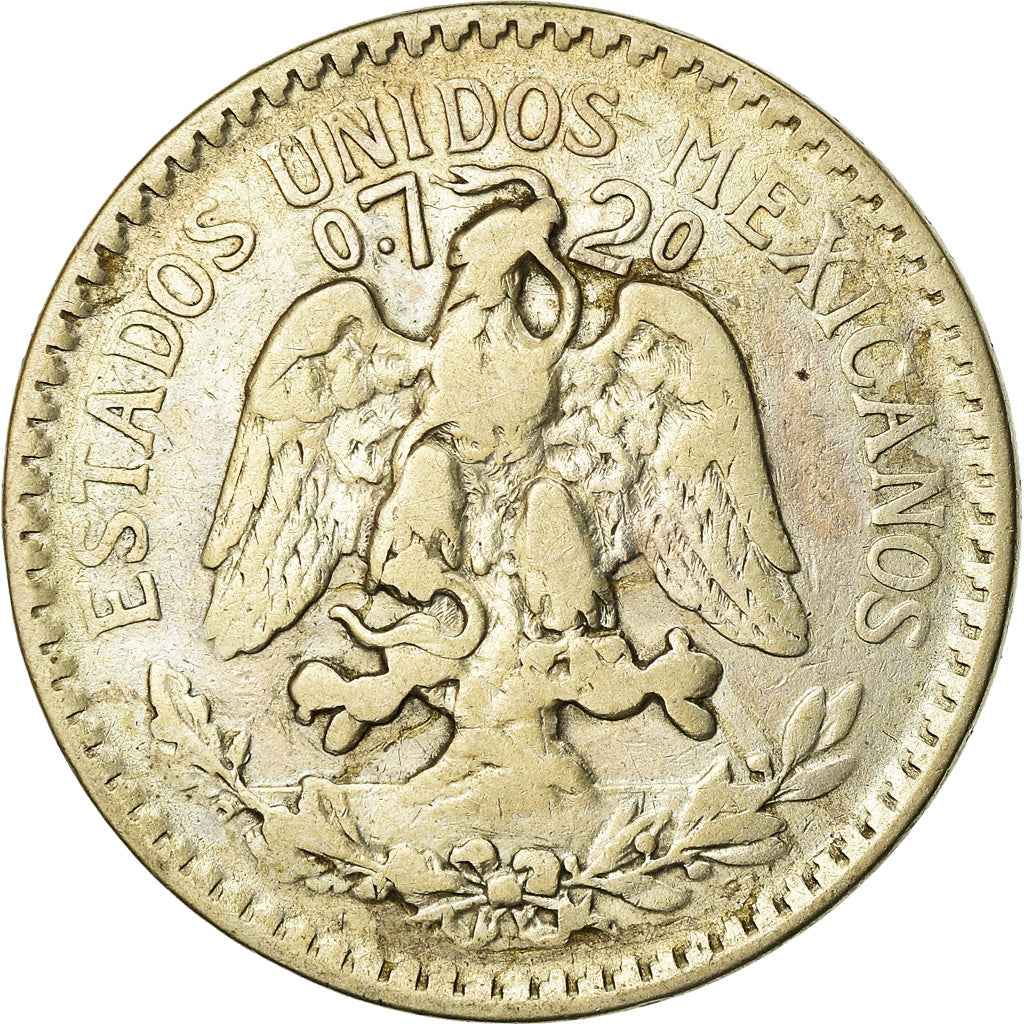 Coin, Mexico, 50 Centavos, 1919, Mexico City, EF(40-45), Silver, KM:446