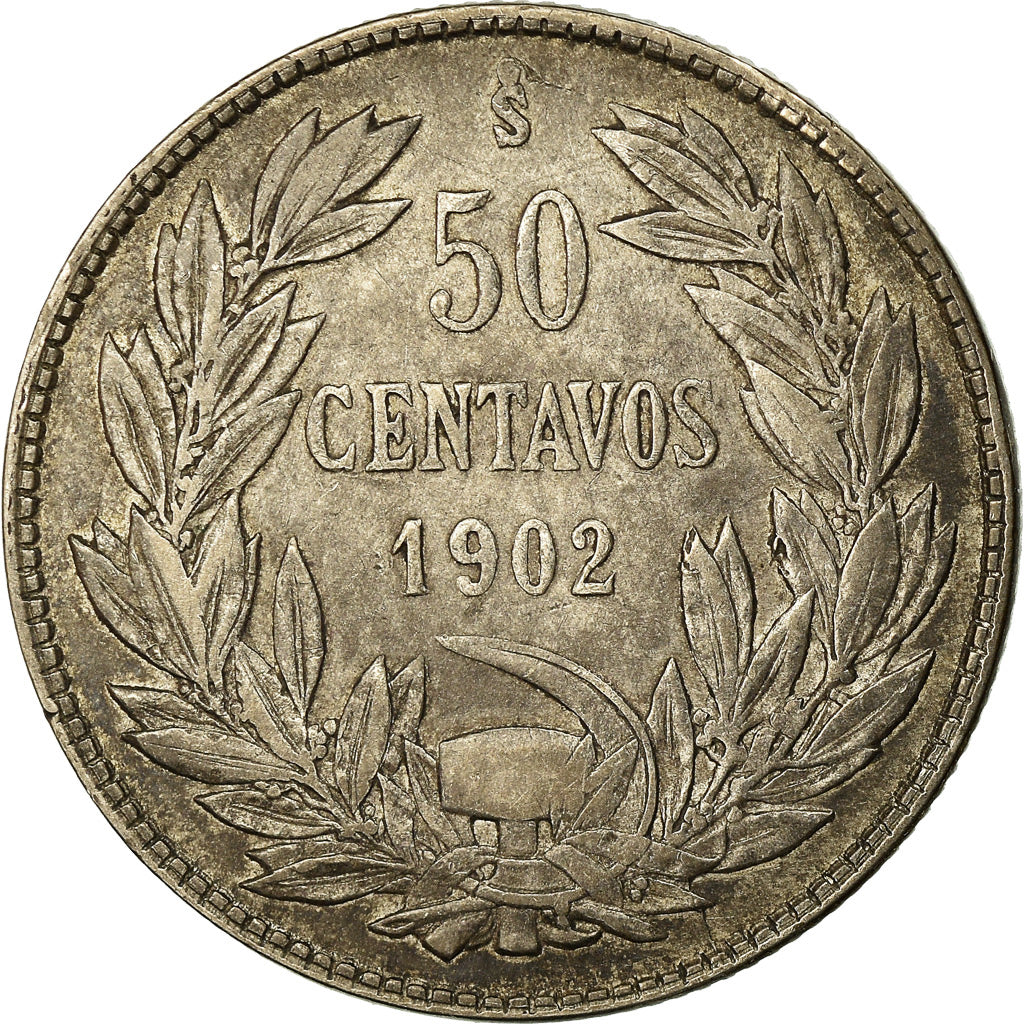 Münze, Chile, 50 Centavos, 1902, SS, Silber, KM:160