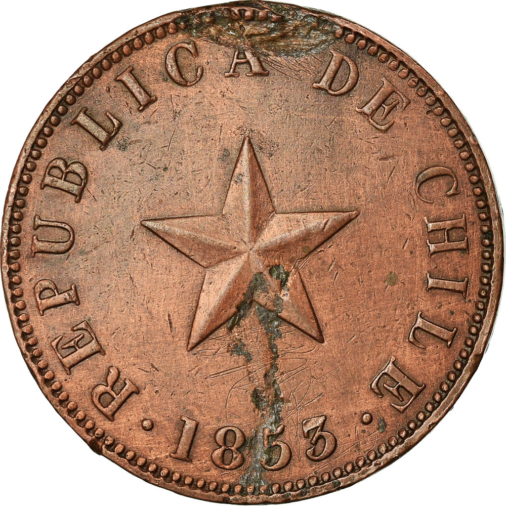Coin, Chile, Centavo, 1853, VF(30-35), Copper, KM:127