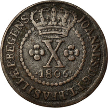 Coin, Brazil, Joao, 10 Reis, 1806, Rio de Janeiro, EF(40-45), Copper, KM:232.3