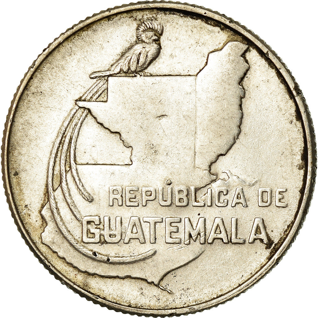 Coin, Guatemala, 25 Centavos, 1943, Philadelphia, AU(50-53), Silver, KM:253