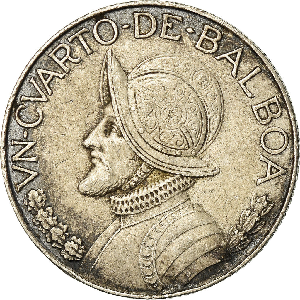 Coin, Panama, 1/4 Balboa, 1962, AU(50-53), Silver, KM:11.2