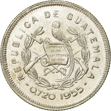 Coin, Guatemala, 25 Centavos, 1955, AU(55-58), Silver, KM:258