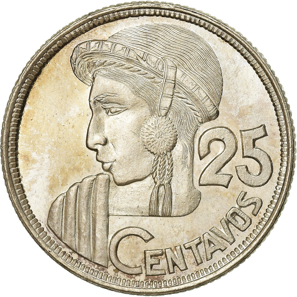 Coin, Guatemala, 25 Centavos, 1955, AU(55-58), Silver, KM:258