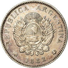 Coin, Argentina, 20 Centavos, 1882, AU(50-53), Silver, KM:27