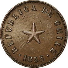 Coin, Chile, 1/2 Centavo, 1853, EF(40-45), Copper, KM:126