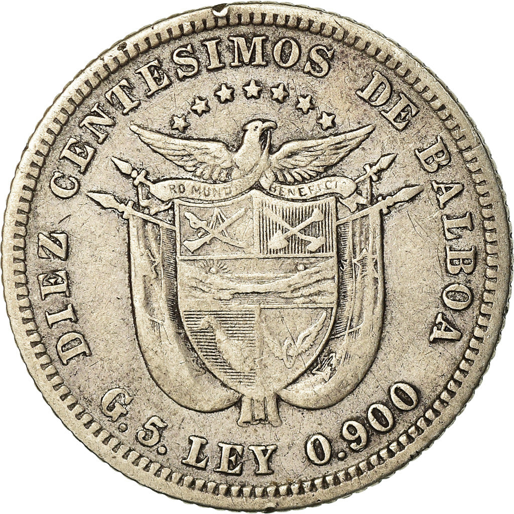 Münze, Panama, 10 Centesimos, 1904, S+, Silber, KM:3