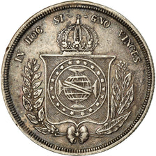 Coin, Brazil, Pedro II, 500 Reis, 1861, AU(50-53), Silver, KM:464