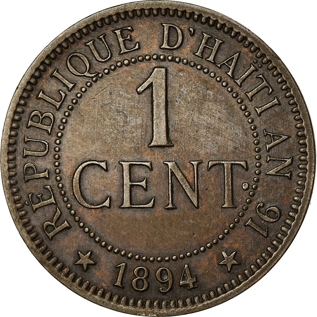 Coin, Haiti, Centime, 1894, AU(50-53), Bronze, KM:48