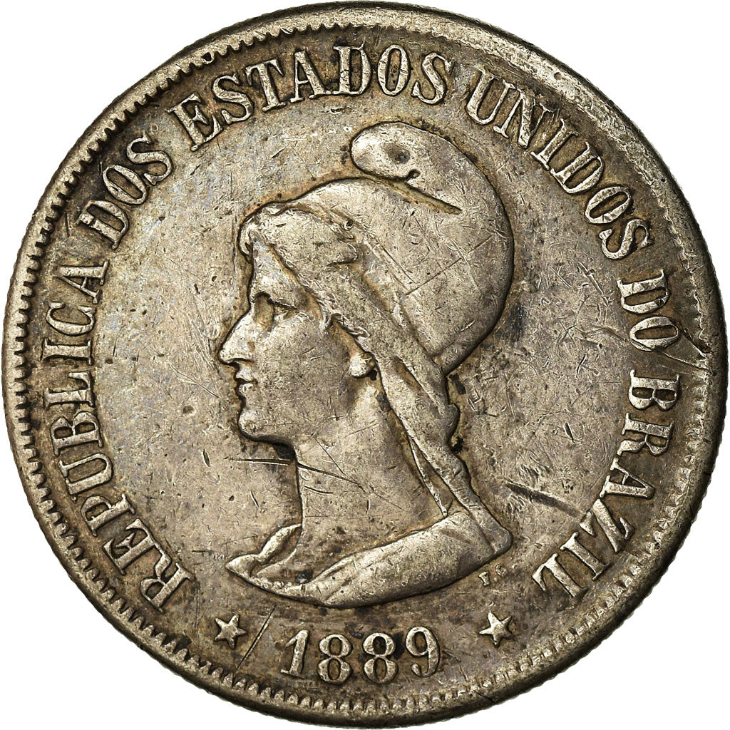 Coin, Brazil, 500 Reis, 1889, VF(30-35), Silver, KM:494