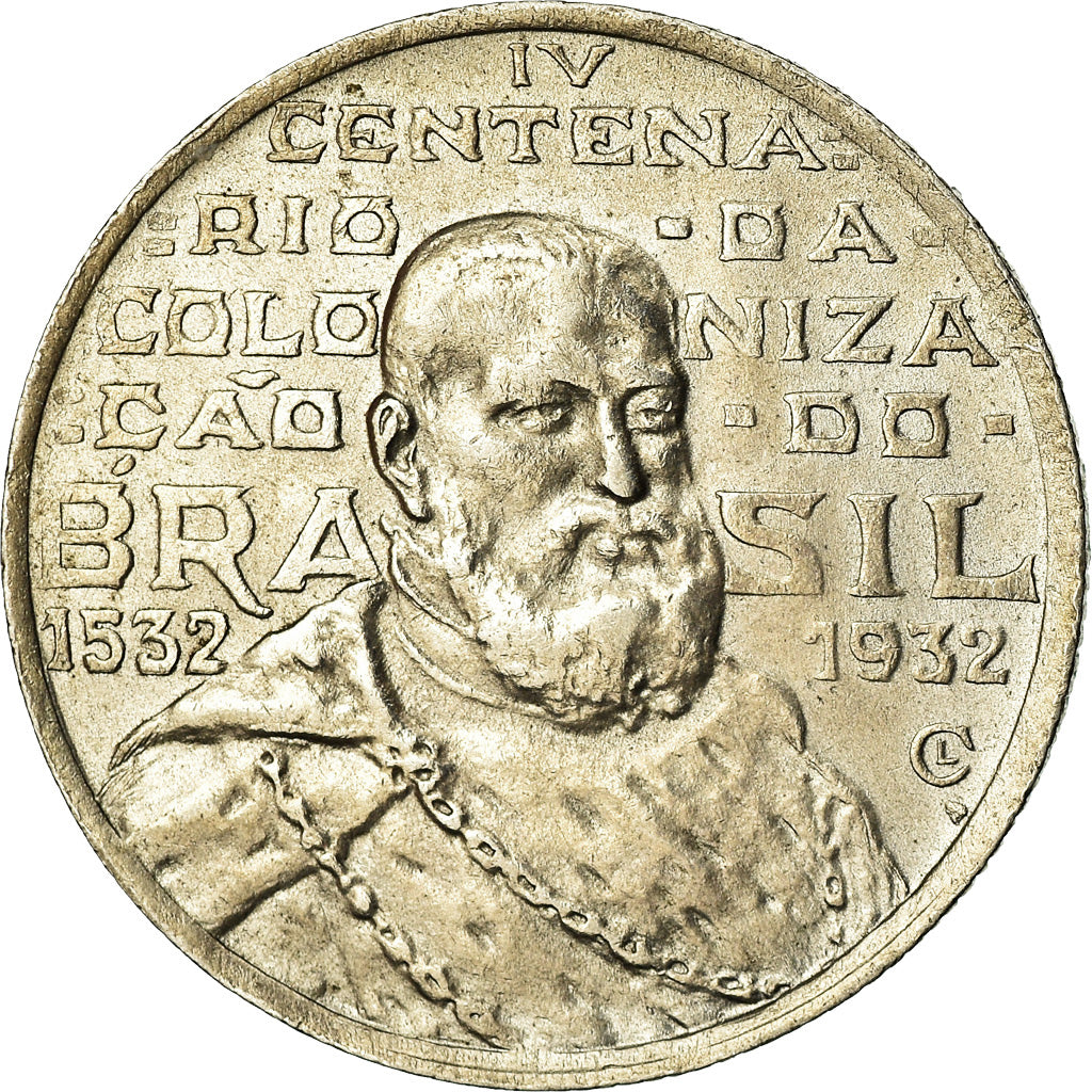 Coin, Brazil, 2000 Reis, 1932, AU(50-53), Silver, KM:532