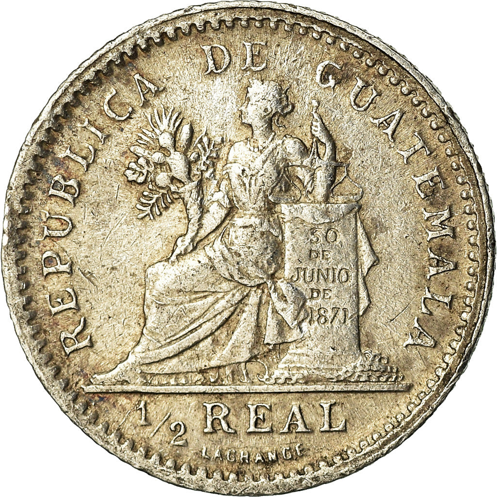 Coin, Guatemala, 1/2 Real, Medio, 1894, EF(40-45), Silver, KM:165