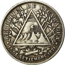 Coin, Nicaragua, 20 Centavos, 1887, Heaton, Birmingham, EF(40-45), Silver, KM:7