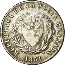 Coin, Colombia, 2 Reales, 1851, Bogota, EF(40-45), Silver, KM:109