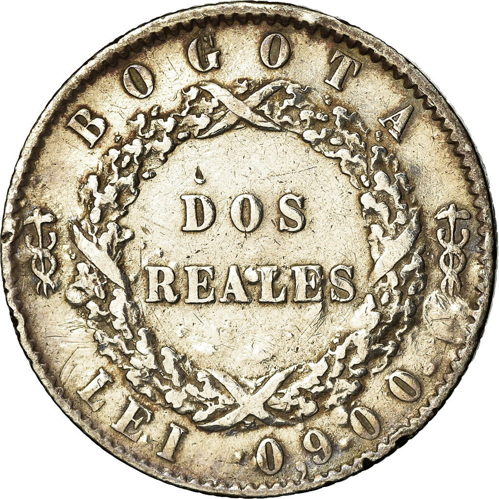 Coin, Colombia, 2 Reales, 1851, Bogota, EF(40-45), Silver, KM:109