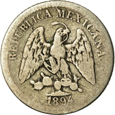 Coin, Mexico, 5 Centavos, 1894, Mexico City, VF(20-25), Silver, KM:398.7