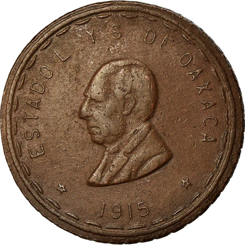 Coin, MEXICO-REVOLUTIONARY, OAXACA, 20 Centavos, 1915, EF(40-45), Copper, KM:732