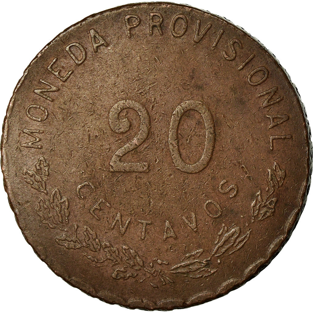 Coin, MEXICO-REVOLUTIONARY, OAXACA, 20 Centavos, 1915, EF(40-45), Copper, KM:732