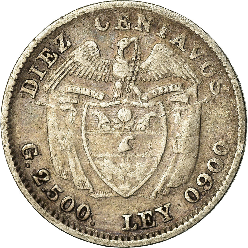 Coin, Colombia, 10 Centavos, 1934, EF(40-45), Silver, KM:196.1