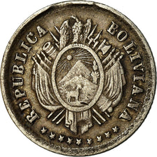 Monnaie, Bolivie, 5 Centavos, 1872, TTB, Argent, KM:156.3