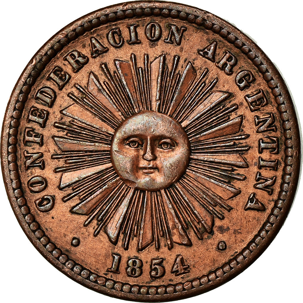 Coin, Argentina, Centavo, 1854, AU(55-58), Copper, KM:23