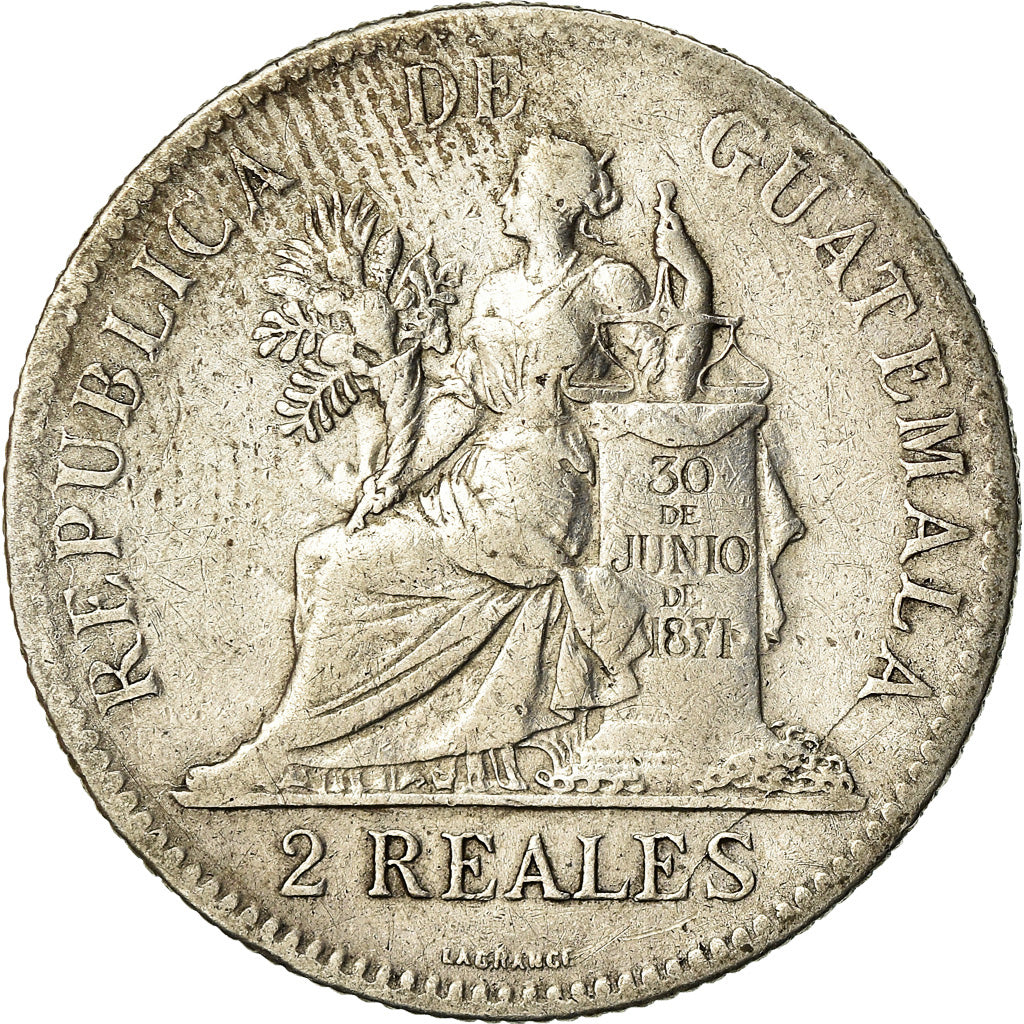 Coin, Guatemala, 2 Reales, Dos, 1894, EF(40-45), Silver, KM:167