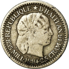Coin, Haiti, 10 Centimes, 1894, EF(40-45), Silver, KM:44