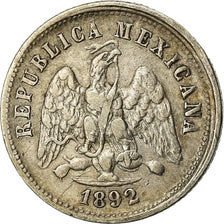 Coin, Mexico, 10 Centavos, 1892, Zacatecas, EF(40-45), Silver, KM:403.10