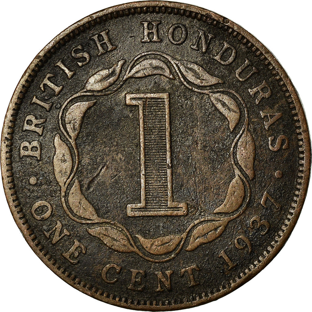 Coin, British Honduras, George VI, Cent, 1937, VF(30-35), Bronze, KM:21