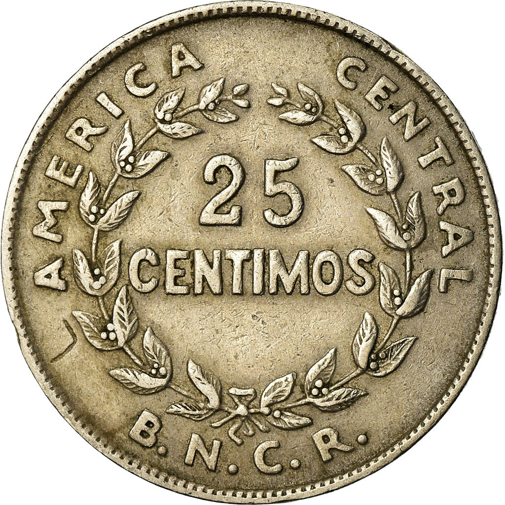 Coin, Costa Rica, 25 Centimos, 1948, EF(40-45), Copper-nickel, KM:175
