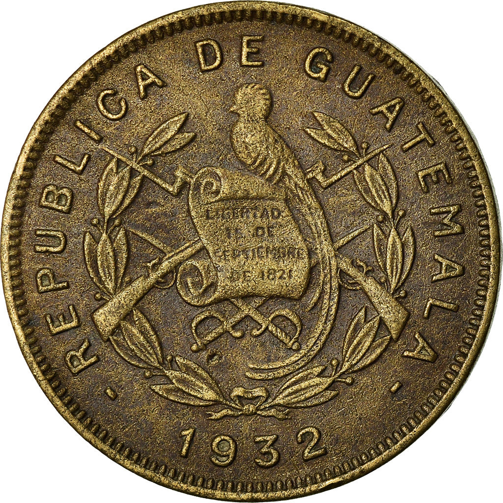 Coin, Guatemala, 2 Centavos, Dos, 1932, London, EF(40-45), Brass, KM:250