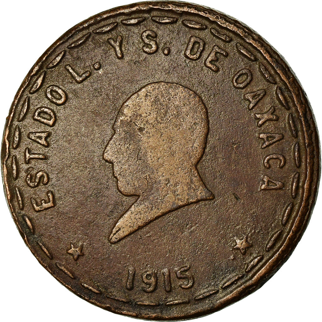 Coin, MEXICO-REVOLUTIONARY, OAXACA, 10 Centavos, 1915, EF(40-45), Copper, KM:722