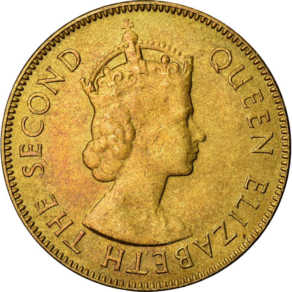 Moeda, Jamaica, Elizabeth II, Penny, 1953, AU(55-58), Níquel-Latão, KM:37