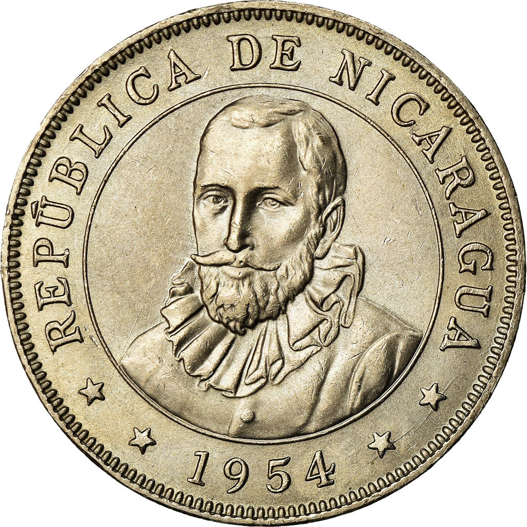 Coin, Nicaragua, 50 Centavos, 1954, AU(55-58), Copper-nickel, KM:19.1