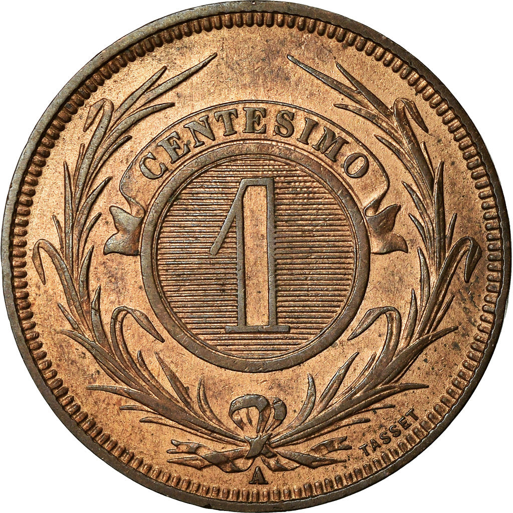 Coin, Uruguay, Centesimo, 1869, Uruguay Mint, Paris, Berlin, Vienna, AU(55-58)