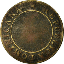 Moneda, República Dominicana, 1/4 Réal, 1848, BC, Latón, KM:2