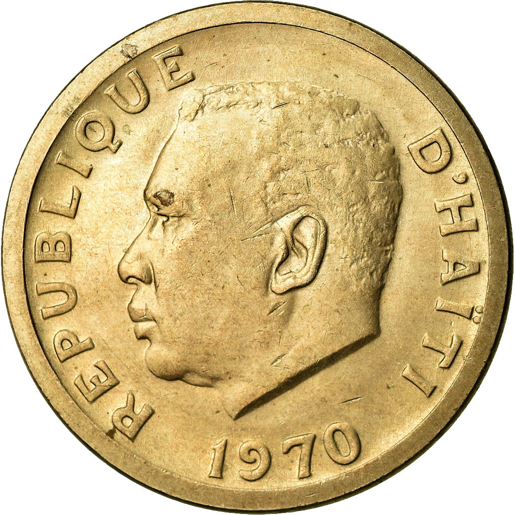 Coin, Haiti, 20 Centimes, 1970, AU(50-53), Nickel-Silver, KM:77
